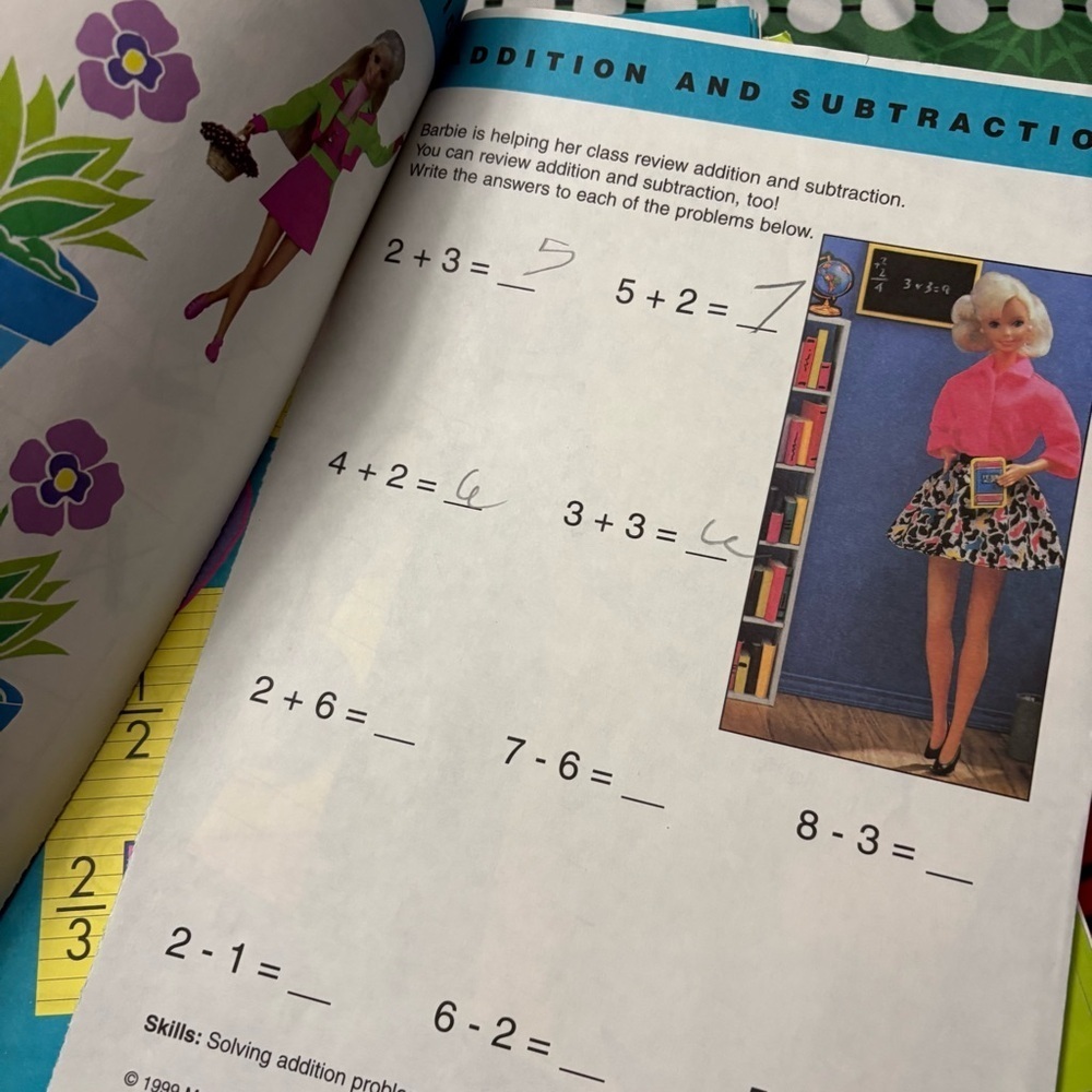 Vintage school Barbie books first grade work books lot of 4 - Picture 11 of 12